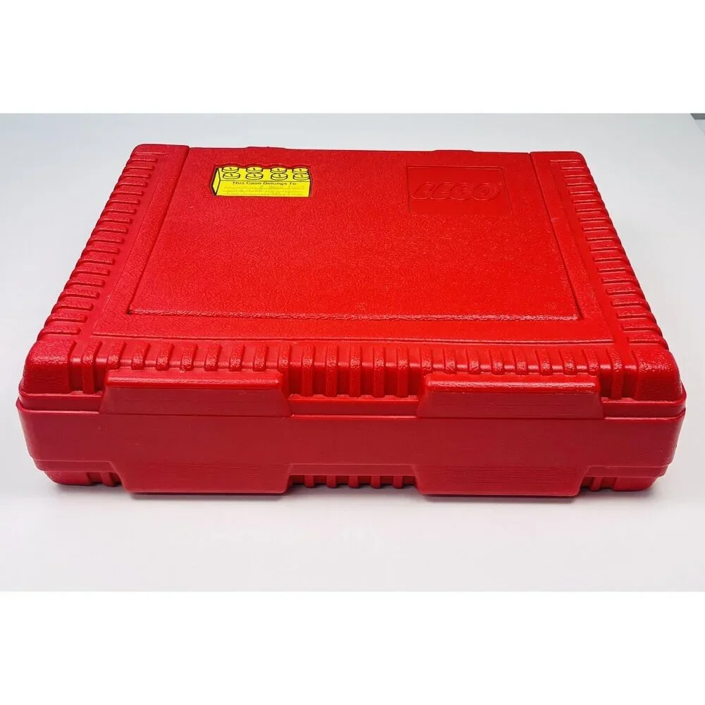 VTG 1980s LEGO Red Hard Plastic Carrying Case w/ 3+ lbs Bricks & Figures *READ*